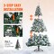 Christmas Tree, Full Holiday Xmas Tree with LED Lights, Metal Base for Home Party Office Decoration